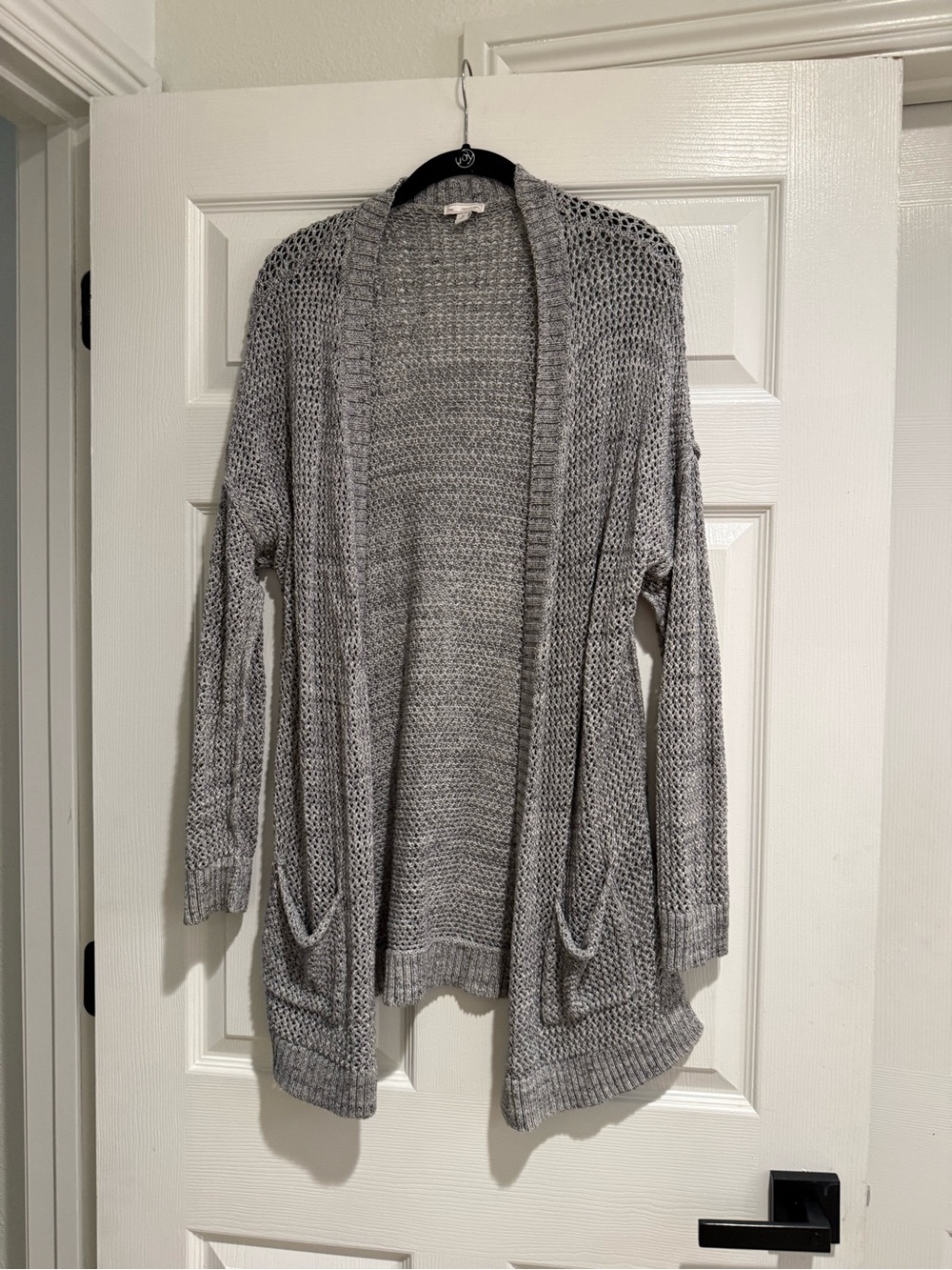 GAP Light Gray Open-Front Knit Cardigan